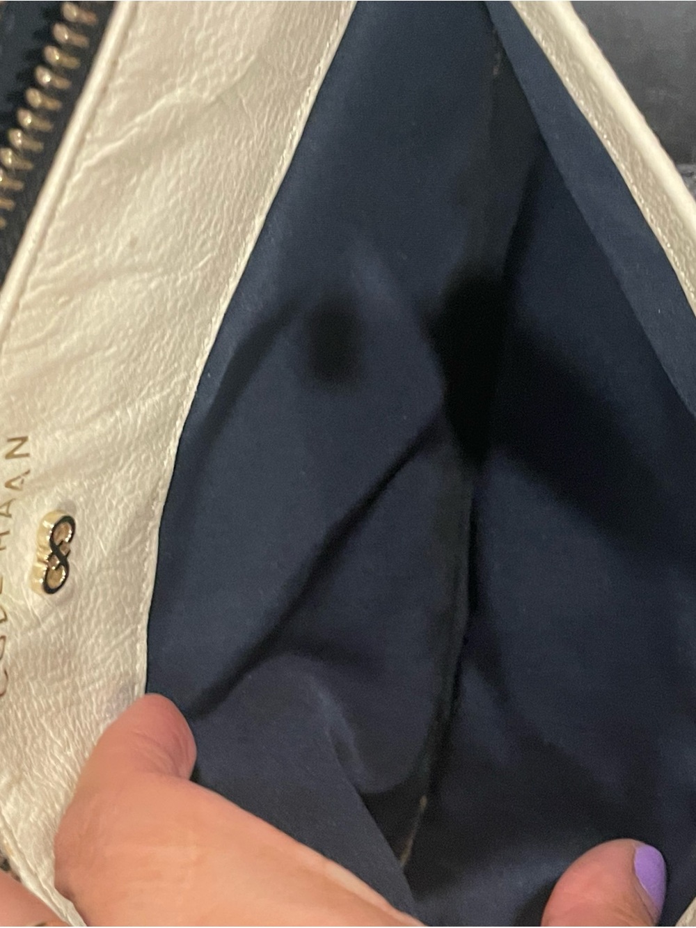 Vintage Cole Haan Cream Leather Crossbody - Picture 3 of 8
